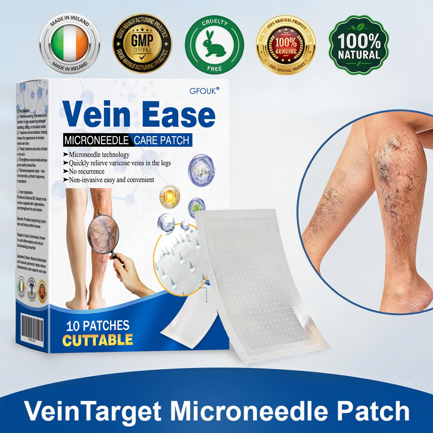 🇮🇪🍀🌳GFOUK® VeinTarget Microneedle Patch⚡Instant Relief, Long-Term Results